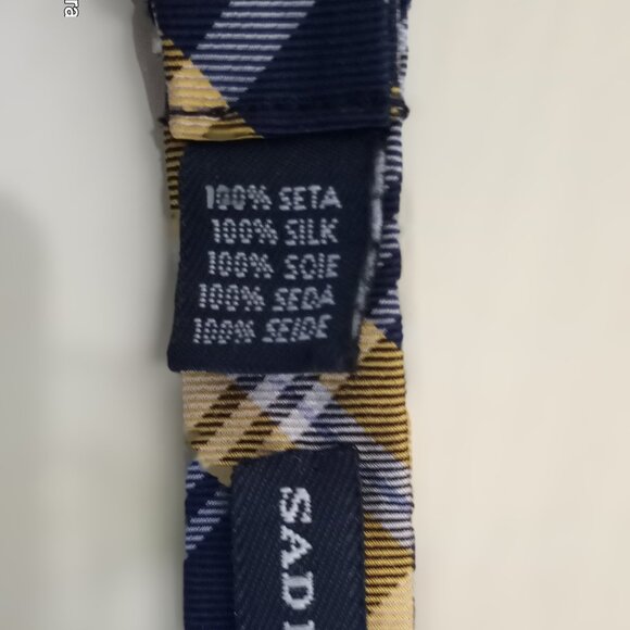 'SADDLEBRED' 100% Silk Plaid Adjustable Bowtie EUC - Picture 3 of 5